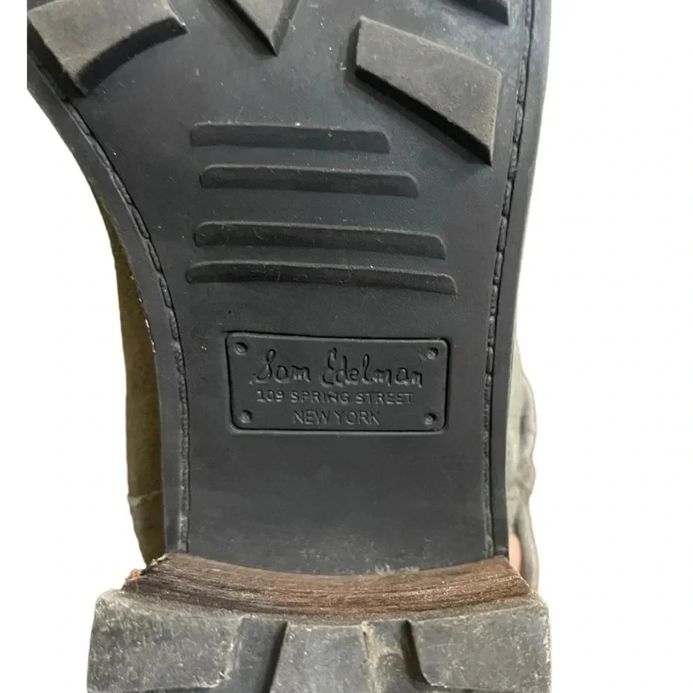 Sam Edelman Troy Gray Suede Buckle Moto  Boots Women’s size 7.5 - Picture 15 of 16